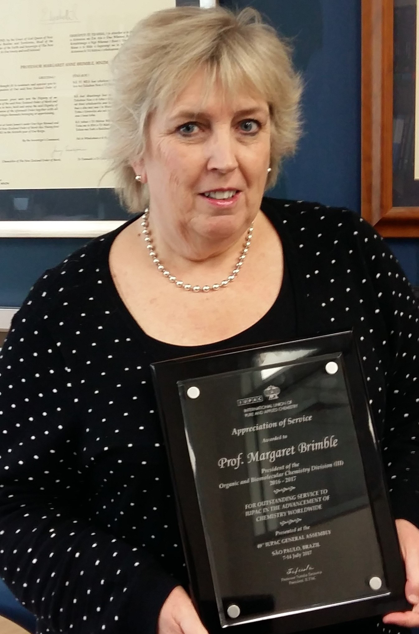 Professor Margaret Brimble receives IUPAC Service Award
